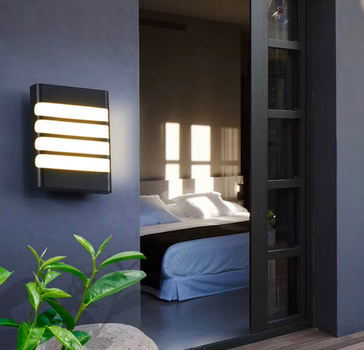 Set of Modern Black and White LED Outdoor Wall Lights