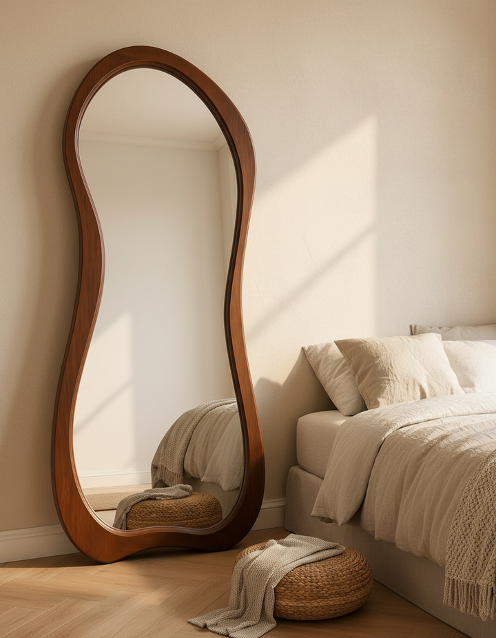 Mirror with Wooden Frame - Stand or Hang 180x80