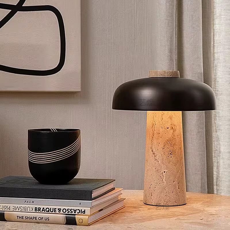 Stone Base Mushroom Table Lamp
