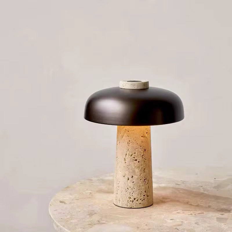 Stone Base Mushroom Table Lamp