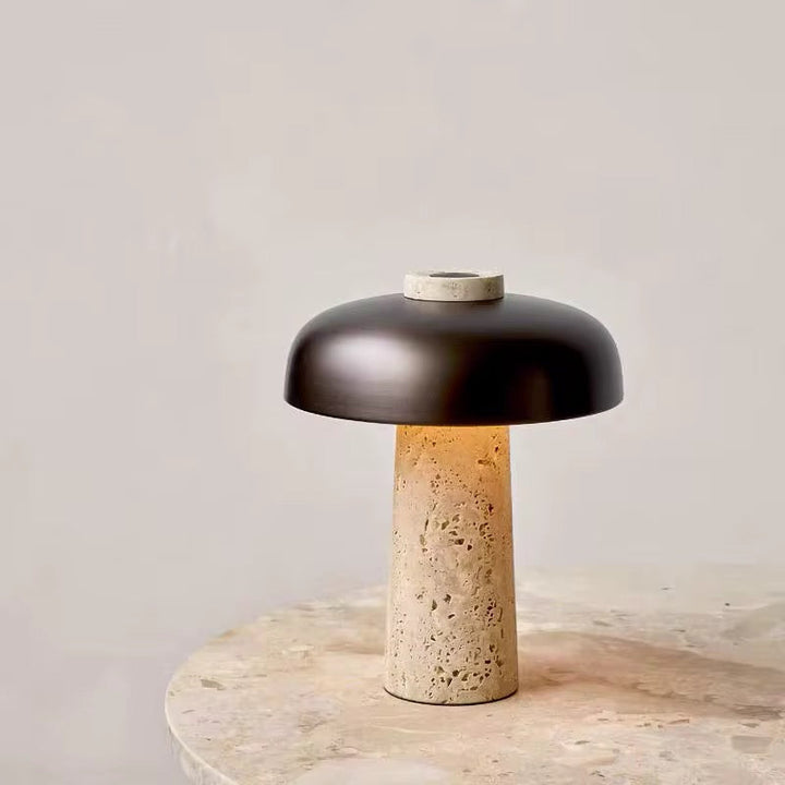 Stone Base Mushroom Table Lamp