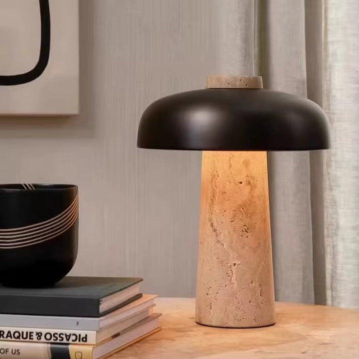 Stone Base Mushroom Table Lamp