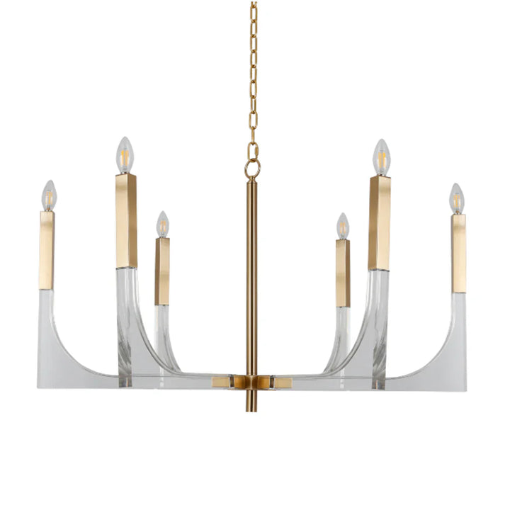 Modern Gold & Glass Chandelier