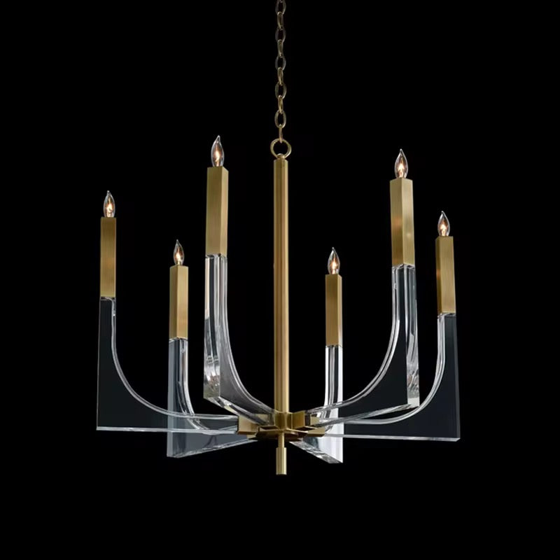 Modern Gold & Glass Chandelier