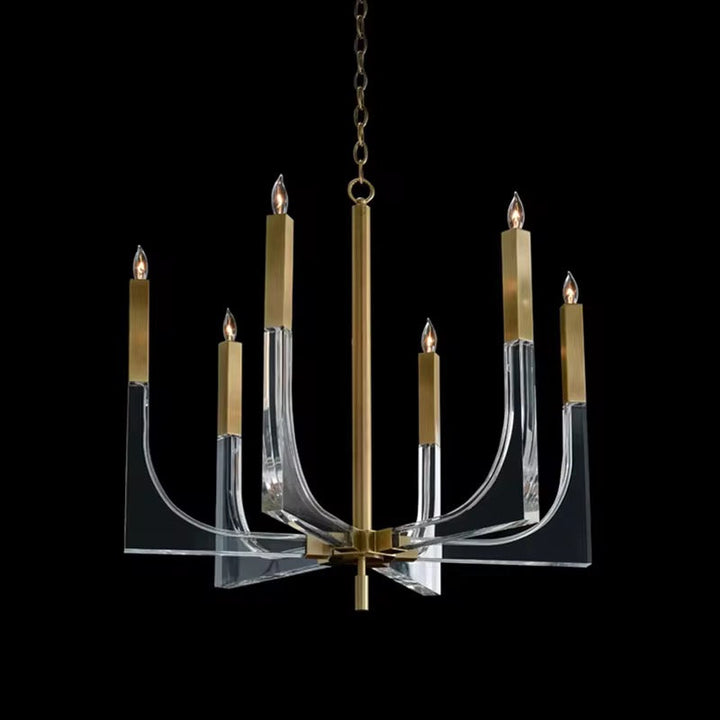 Modern Gold & Glass Chandelier