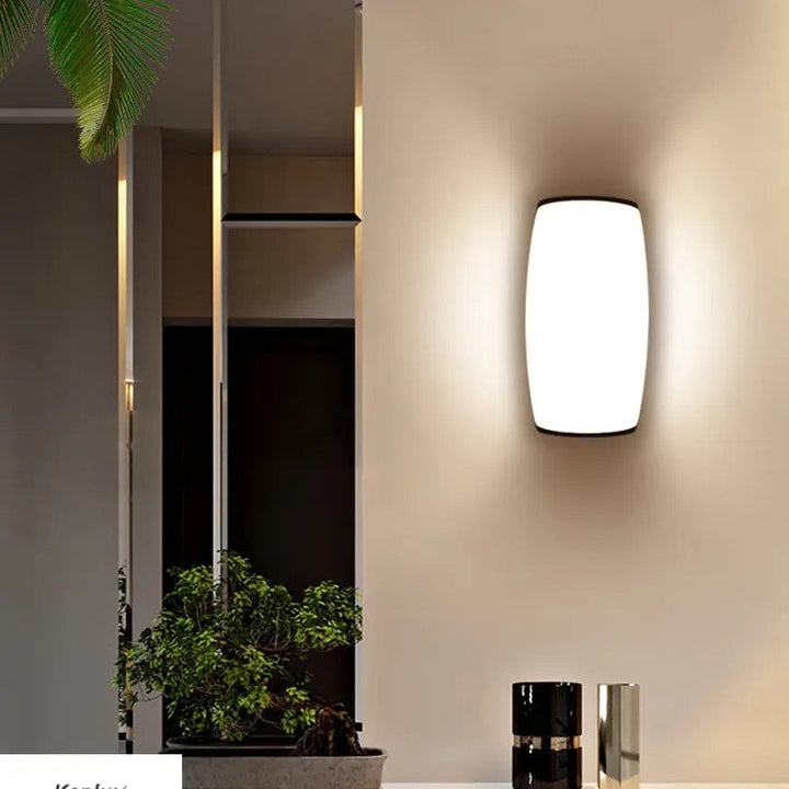 Modern Black and White LED Wall Light - Sleek Oval Design