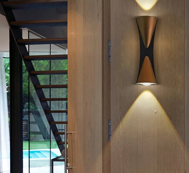 Modern Black and Gold Wall Light - Curved Artistic Design