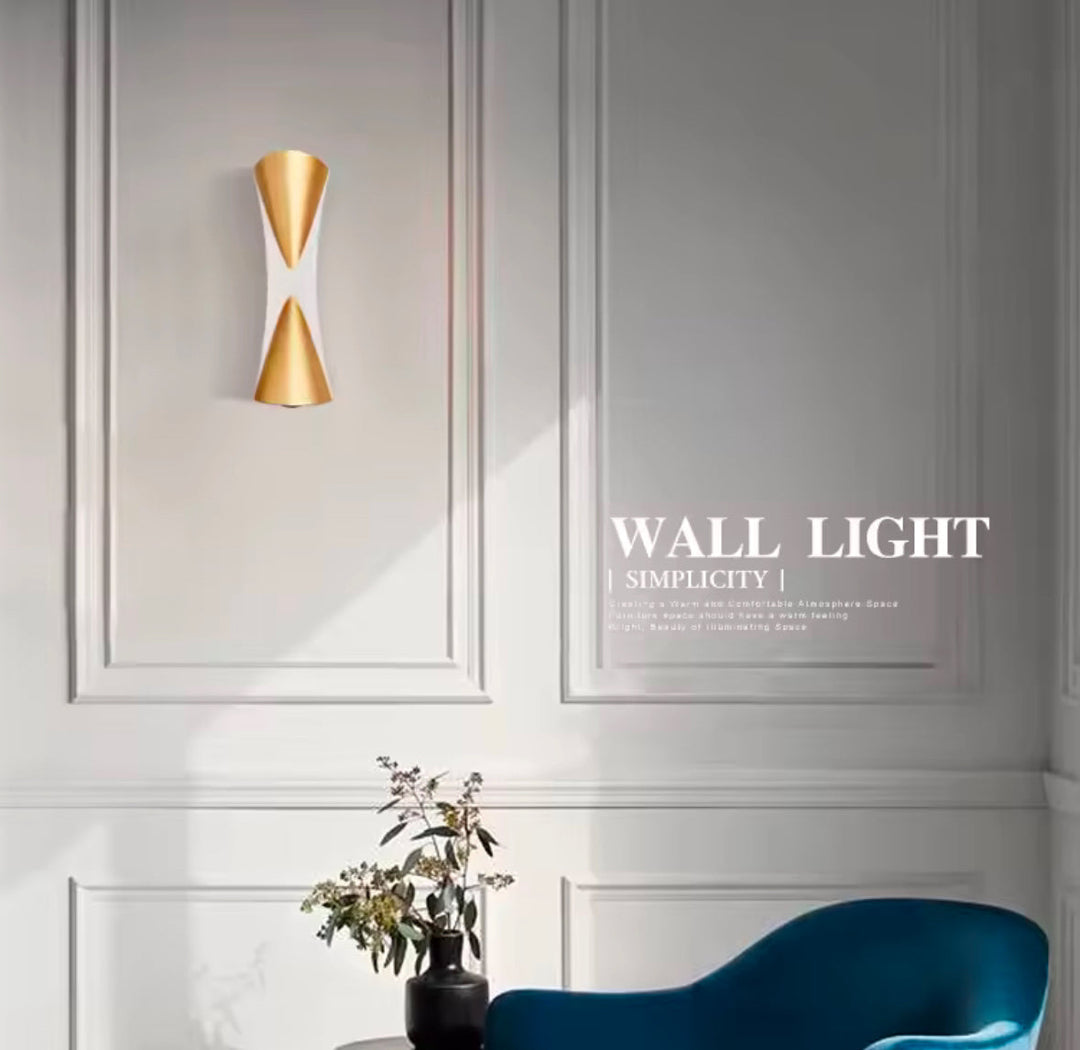 Modern Black and Gold Wall Light - Curved Artistic Design