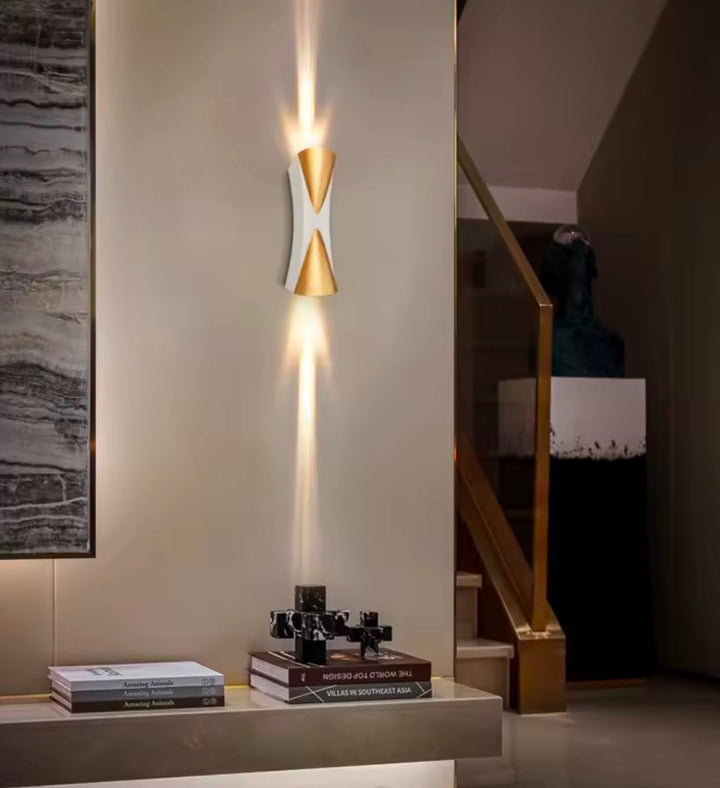Modern Black and Gold Wall Light - Curved Artistic Design