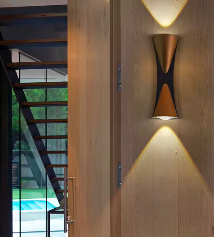Modern Black and Gold Wall Light - Curved Artistic Design