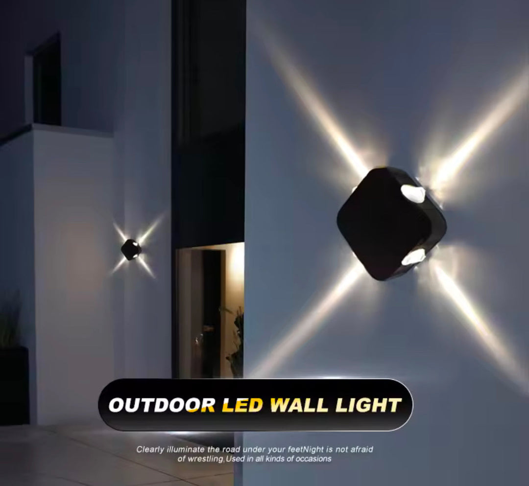 Outdoor LED Wall Light - Modern Diamond Glow Design