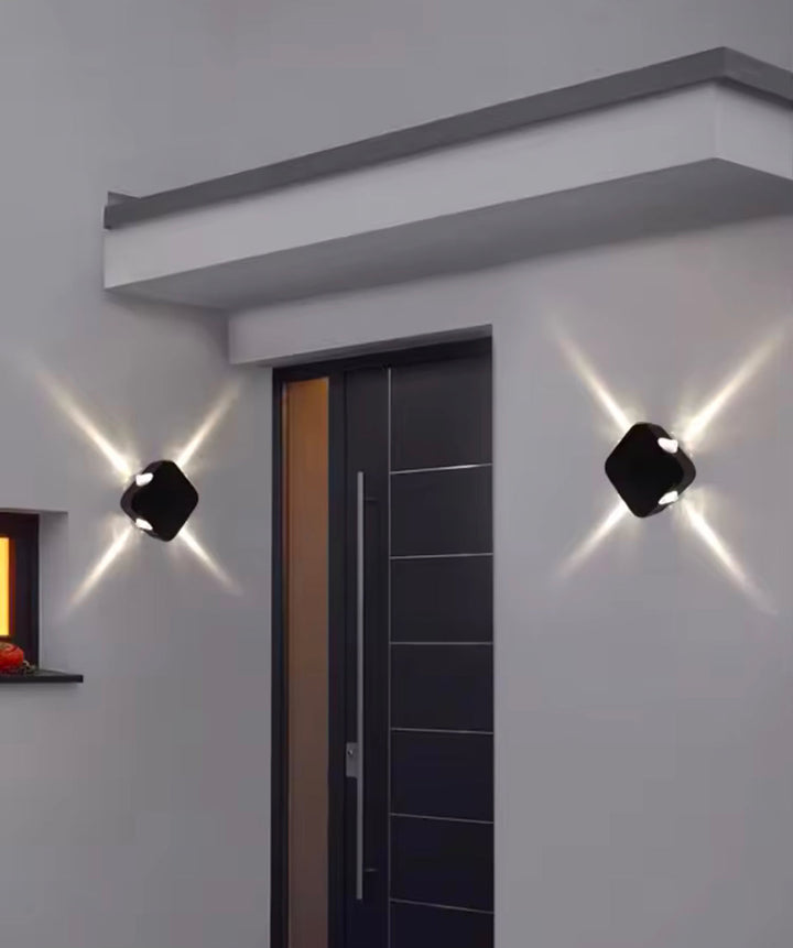 Outdoor LED Wall Light - Modern Diamond Glow Design