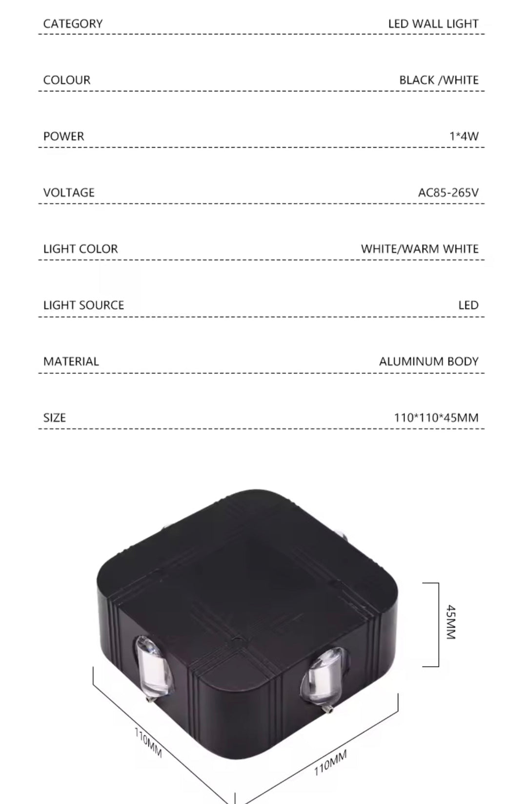 Outdoor LED Wall Light - Modern Diamond Glow Design