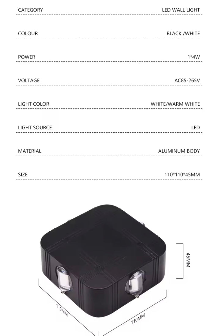 Outdoor LED Wall Light - Modern Diamond Glow Design