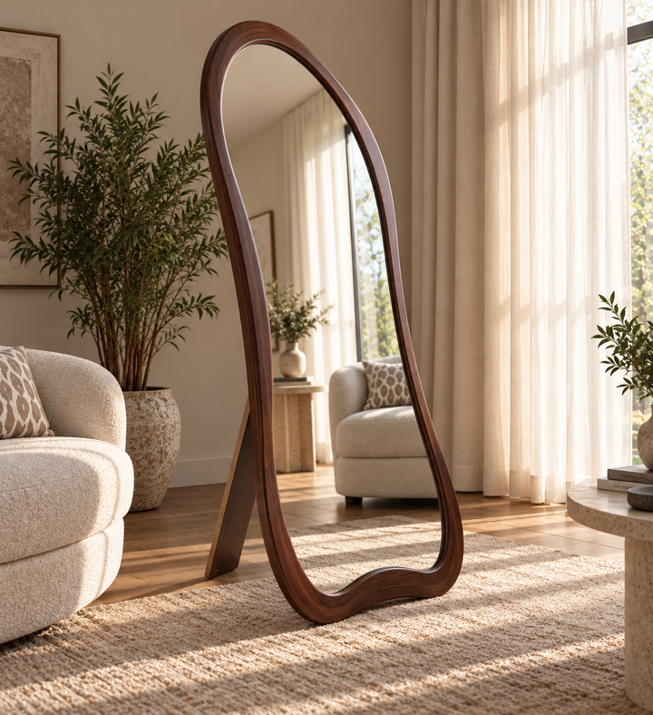 Mirror with Wooden Frame - Stand or Hang 180x80