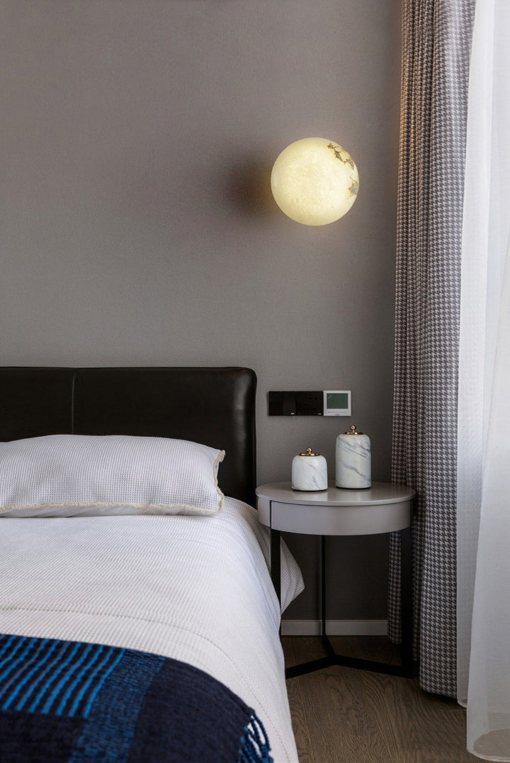 Modern Marble-Effect Wall Light