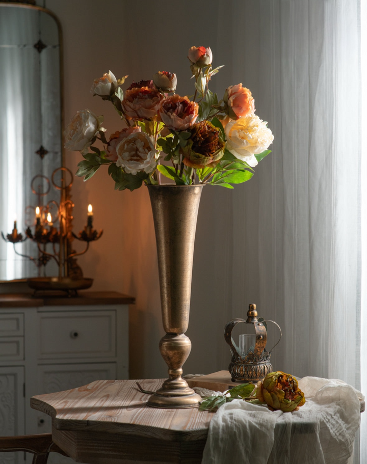Antique Gold Trumpet Vase