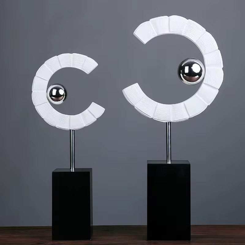 Set of 2 Modern Abstract Sculptures