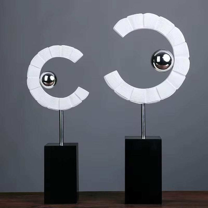 Set of 2 Modern Abstract Sculptures