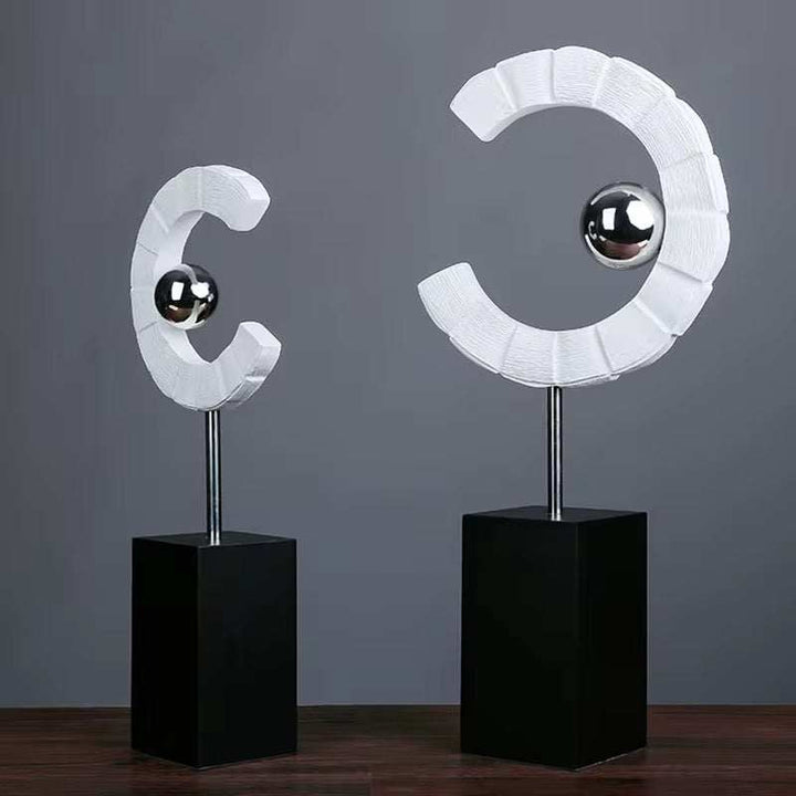Set of 2 Modern Abstract Sculptures