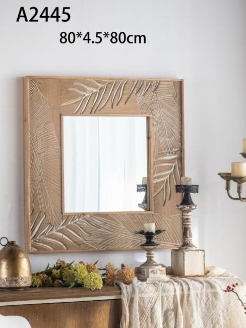 Carved Leaf Mirror