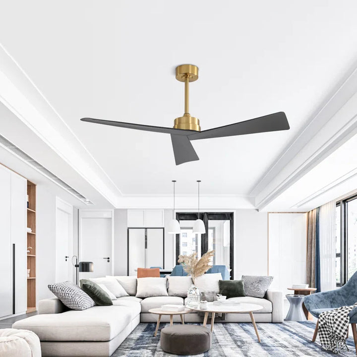 Contemporary Black and Gold Ceiling Fan with Modern Blades