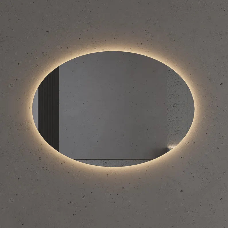 AuraView - Oval LED Mirror with Warm Backlight