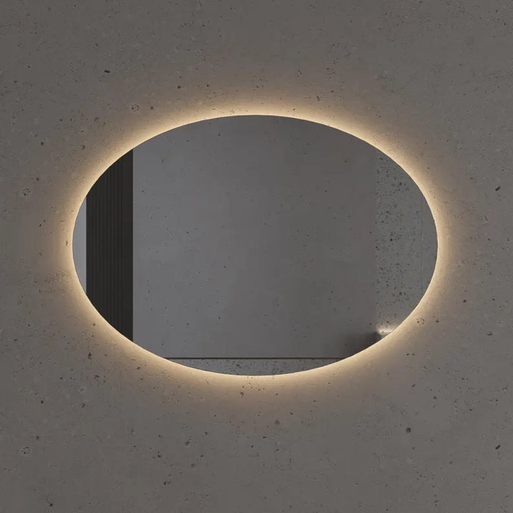 AuraView - Oval LED Mirror with Warm Backlight