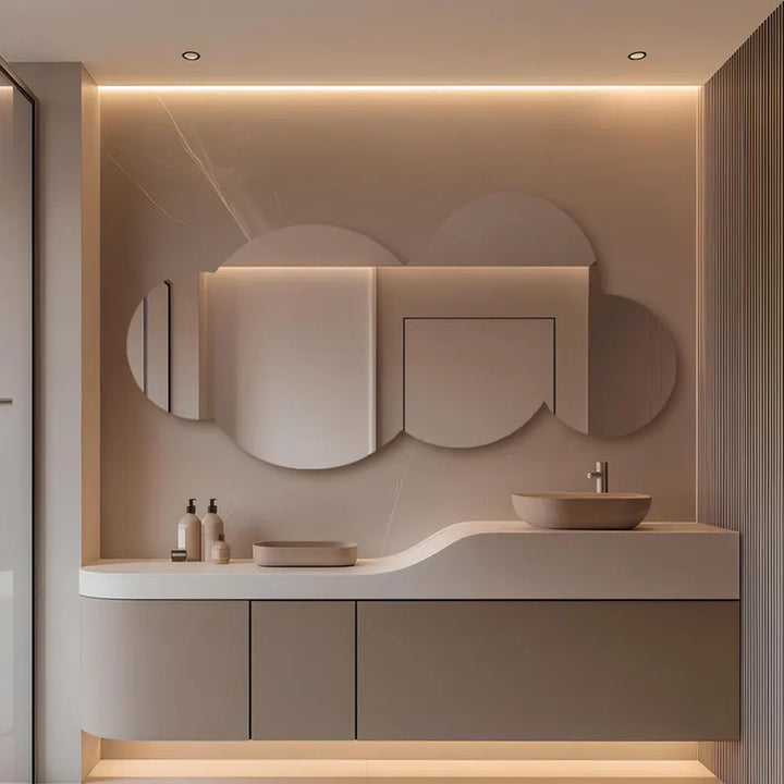 Cloudia - Cloud-Shaped LED Mirror with Warm Glow