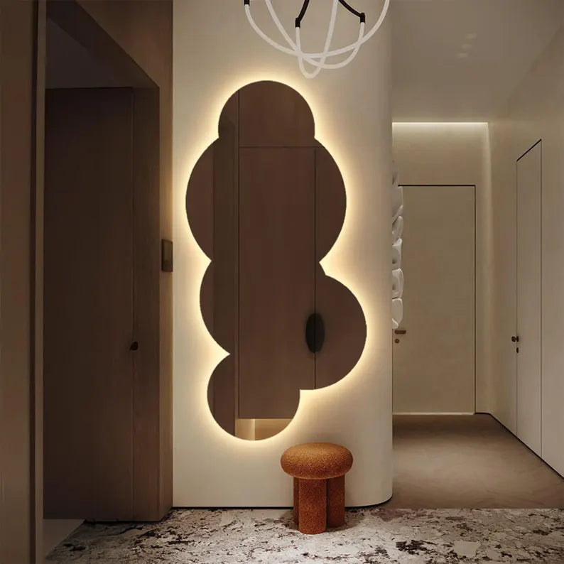 Cloudia - Cloud-Shaped LED Mirror with Warm Glow