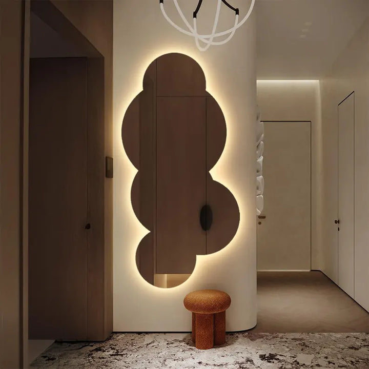 Cloudia - Cloud-Shaped LED Mirror with Warm Glow
