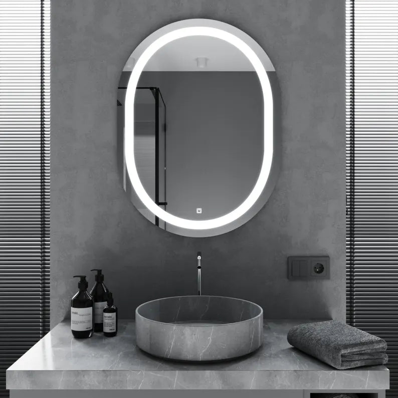 VertaGlow - Vertical Oval LED Mirror