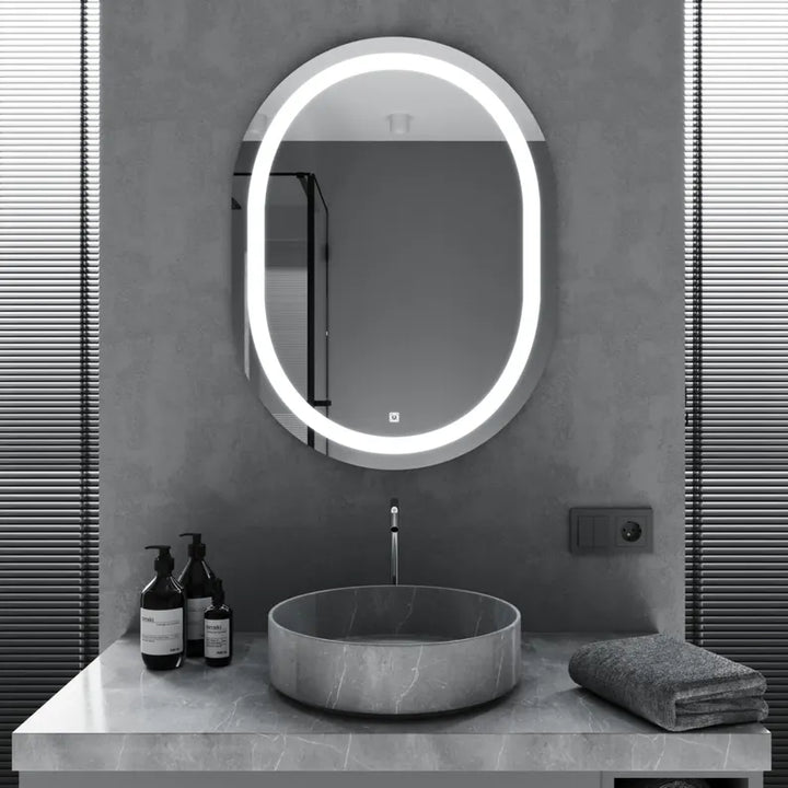 VertaGlow - Vertical Oval LED Mirror