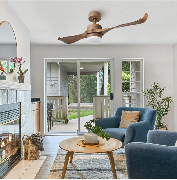 Rustic Wooden Ceiling Fan with Integrated Light