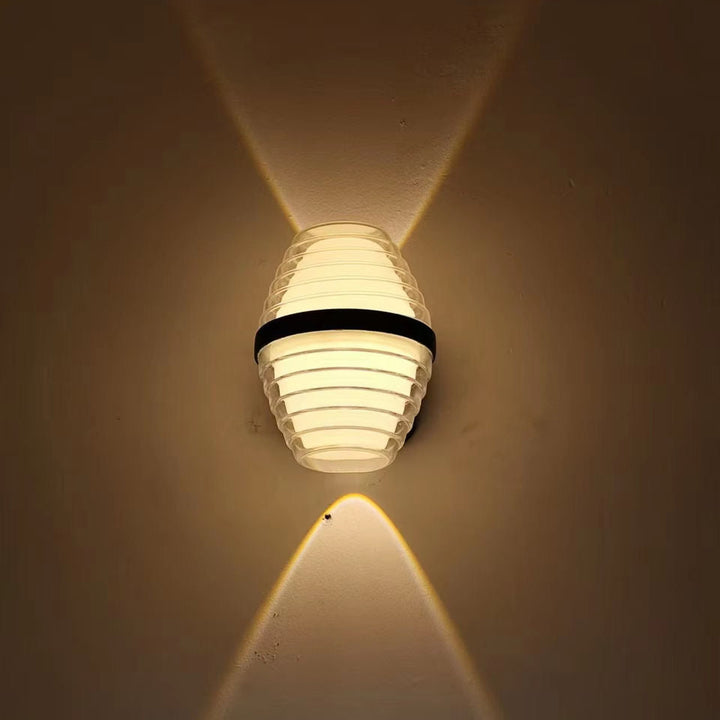Modern Ribbed Wall Light with Up & Down Glow