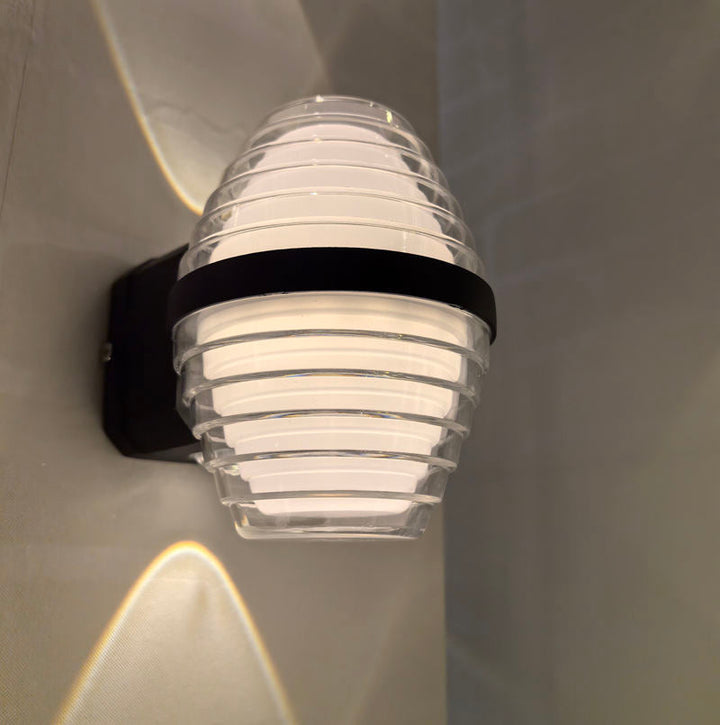 Modern Ribbed Wall Light with Up & Down Glow
