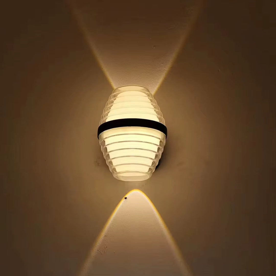 Modern Ribbed Wall Light with Up & Down Glow