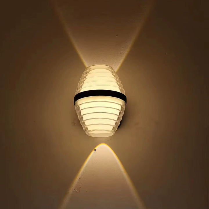 Modern Ribbed Wall Light with Up & Down Glow
