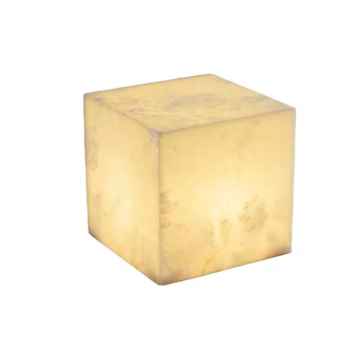 Alabaster Marble Cube Table Lamps