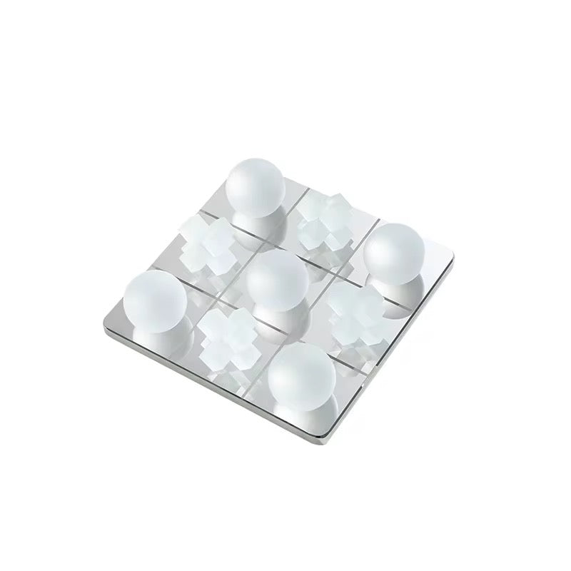 Modern Frosted Glass Tic-Tac-Toe Decor