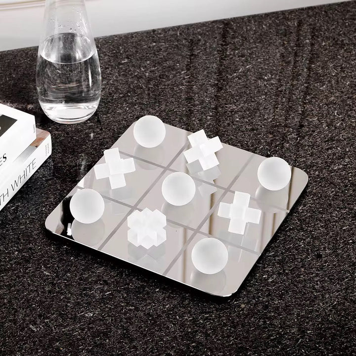 Modern Frosted Glass Tic-Tac-Toe Decor