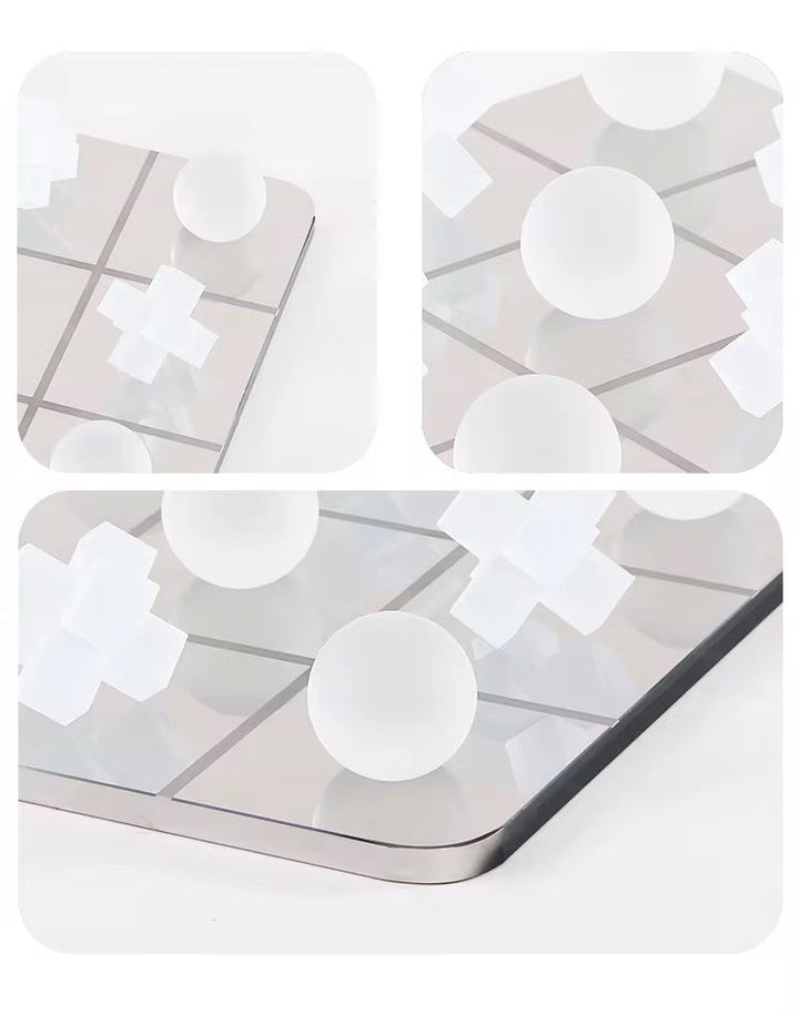 Modern Frosted Glass Tic-Tac-Toe Decor