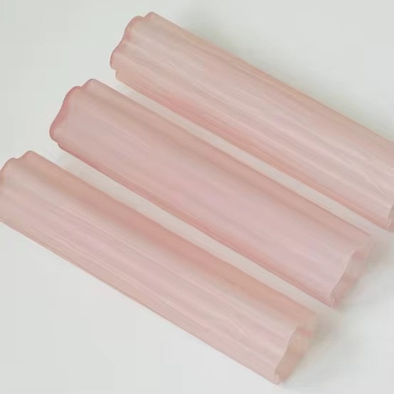 Modern Pink Glass Tube Chandelier