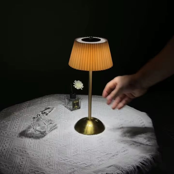 Pleated rechargeable Shade Table Lamp