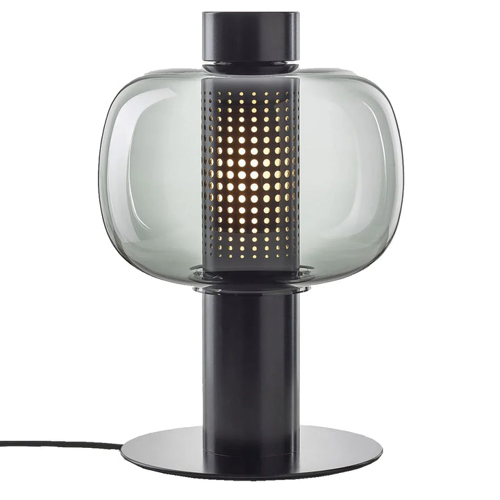 Modern Black and Amber Glass Table Lamp