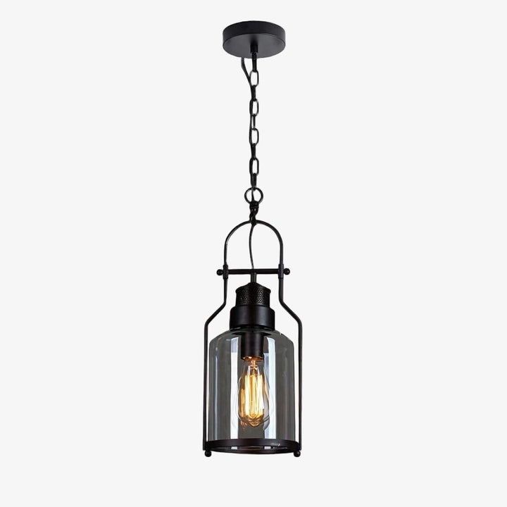 Vintage Lantern Glass Pendant