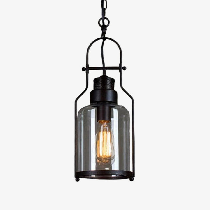 Vintage Lantern Glass Pendant
