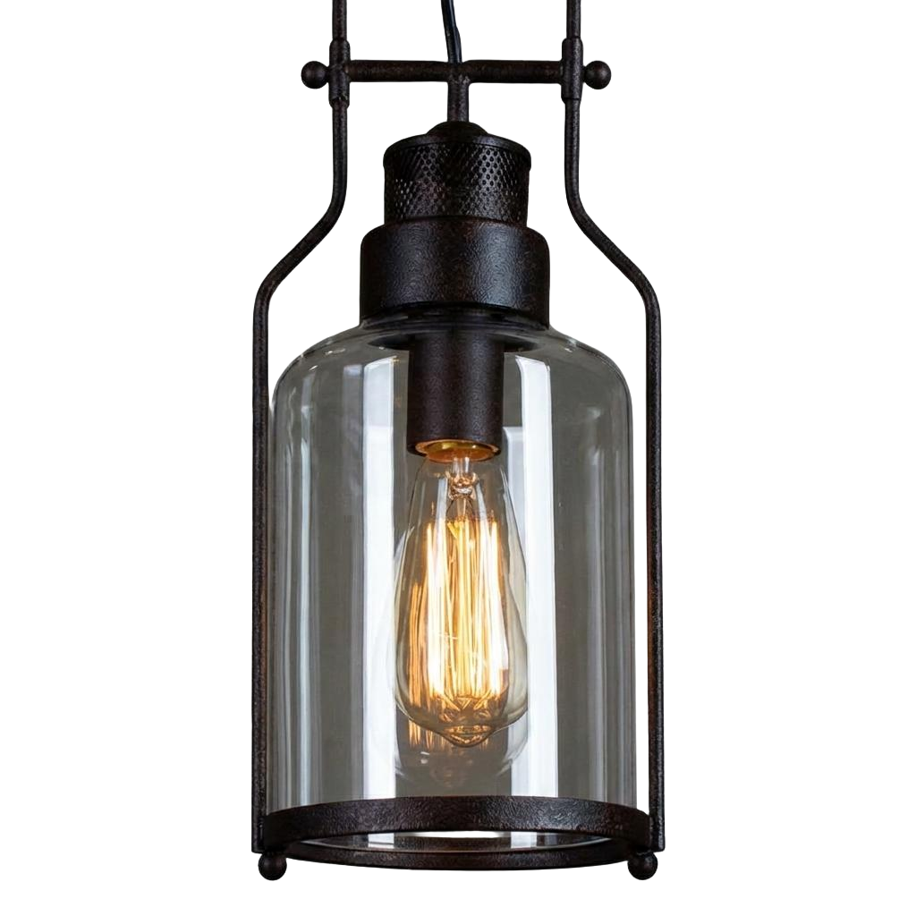 Vintage Lantern Glass Pendant