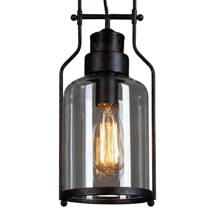 Vintage Lantern Glass Pendant