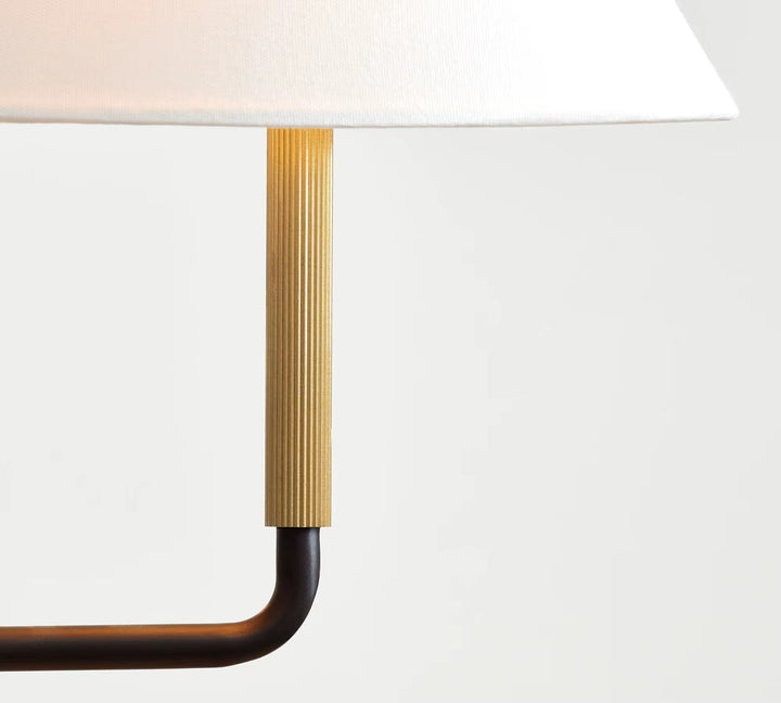 Modern 5-Light Ring Chandelier with Cream Shades